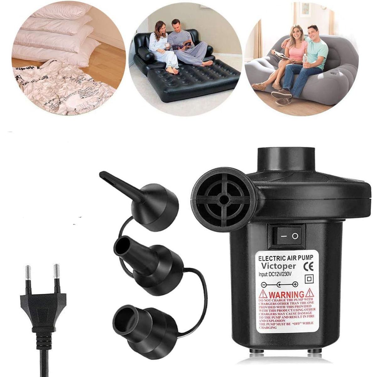 OEM - Inflador Electrico para Piscinas Colchones Bomba Inflar