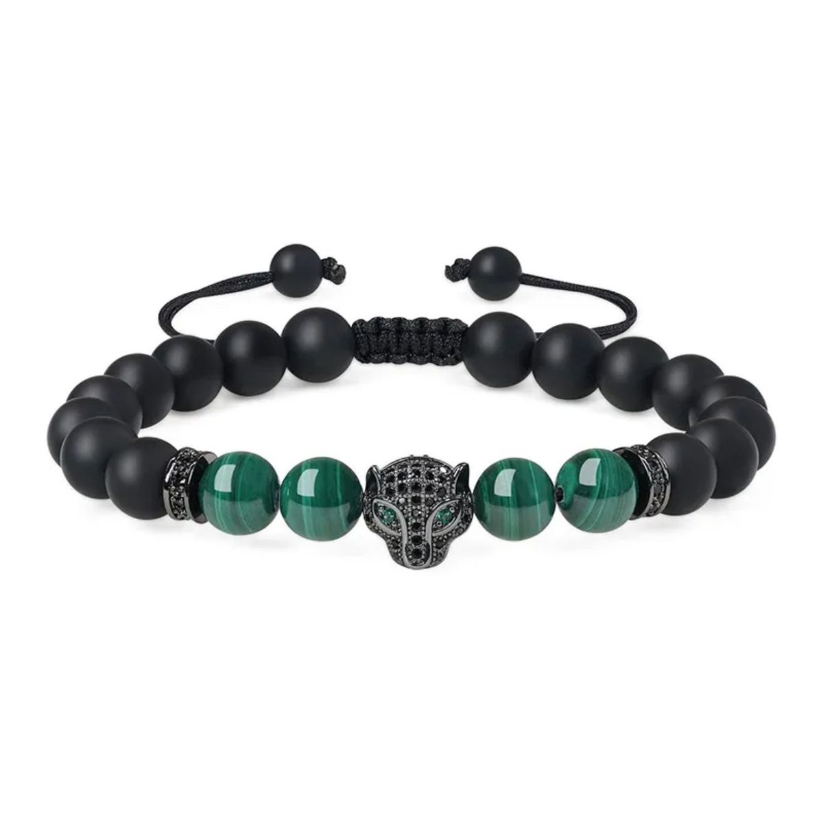 GENERICO - Pulsera Premium de Piedras Naturales de Malaquita para Hombre