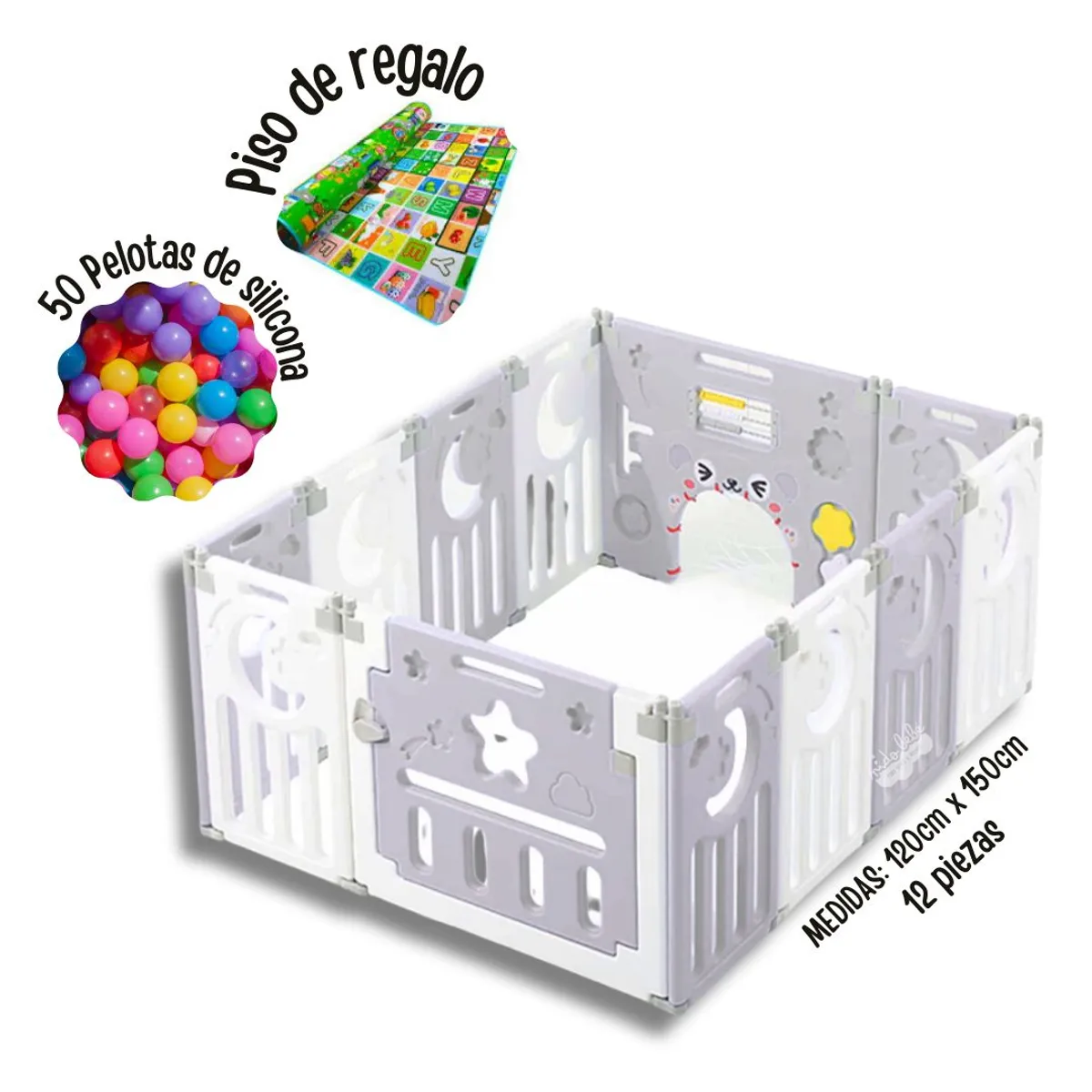 BABY - Corral Luna Plomo small para bebé