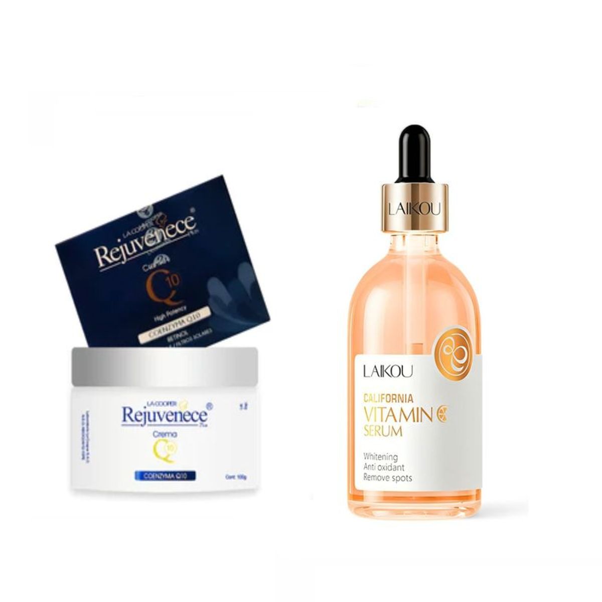 BIOAQUA - Crema  Retinol y Coenzima y SERUM CALIFORNIA VITAMINA C LAIKOU