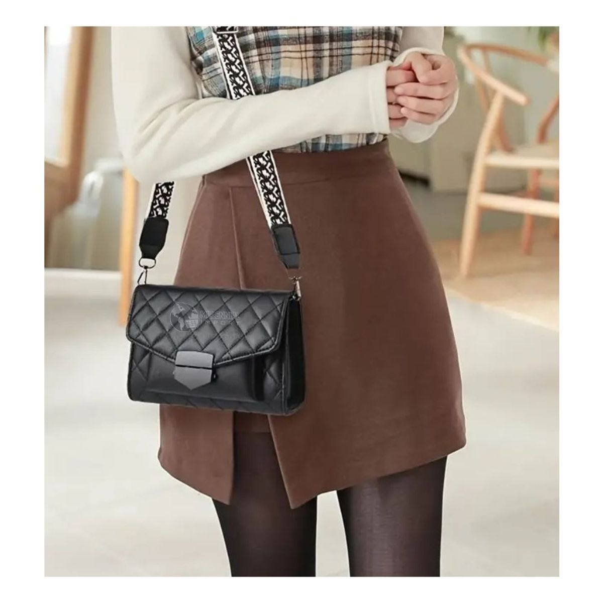 GENERICO - Cartera Elegante de Hombro o Bolso de Mano y Bolsillo Delantero