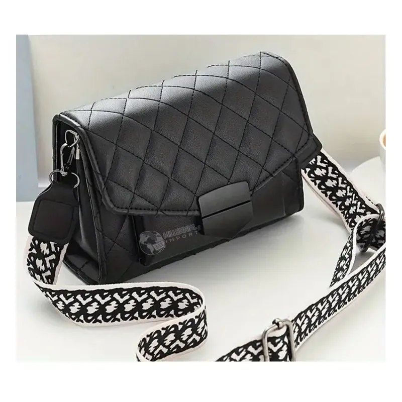 GENERICO - Bolso Cartera Cruzado con Correa Ancha y Bolsillo delantero