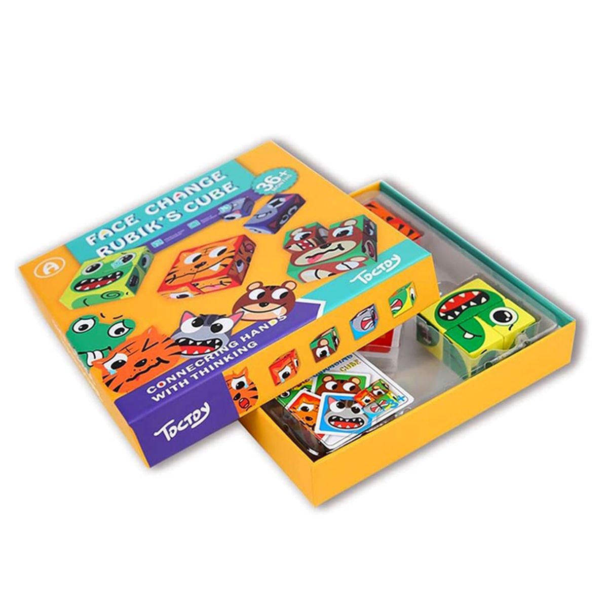 GENERICO - Juguete de madera Cambio de cara Cubo de Rubik Bloques