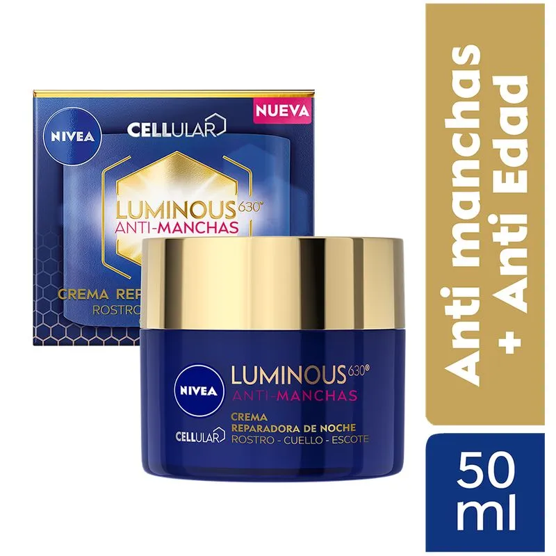 NIVEA - Crema Facial Regeneradora Noche NIVEA Luminous 630 Antimanchas - 50ml