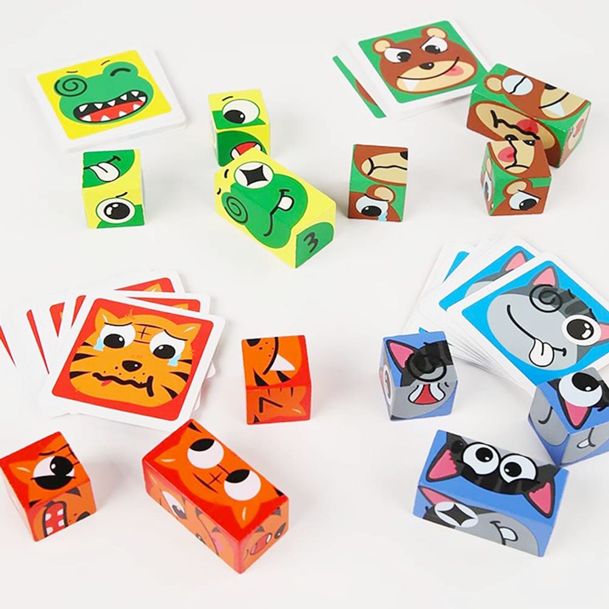 GENERICO - Juguete de madera Cambio de cara Cubo de Rubik Bloques