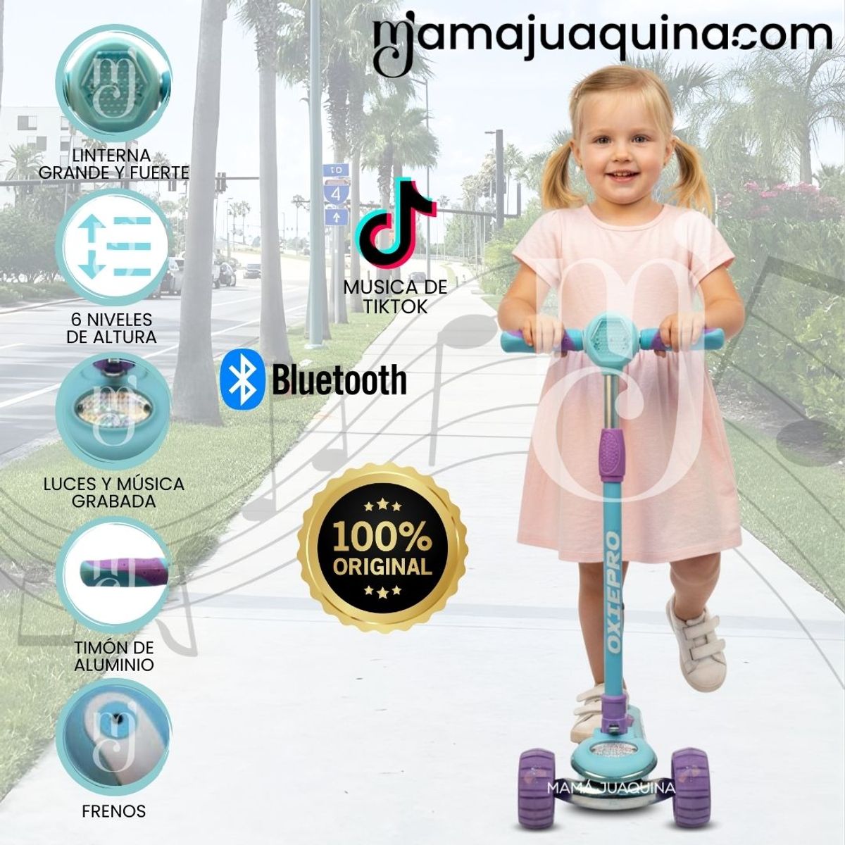 GENERICO - Scooter con Luces «SQUID PLUS» Edición Limitada Turquesa