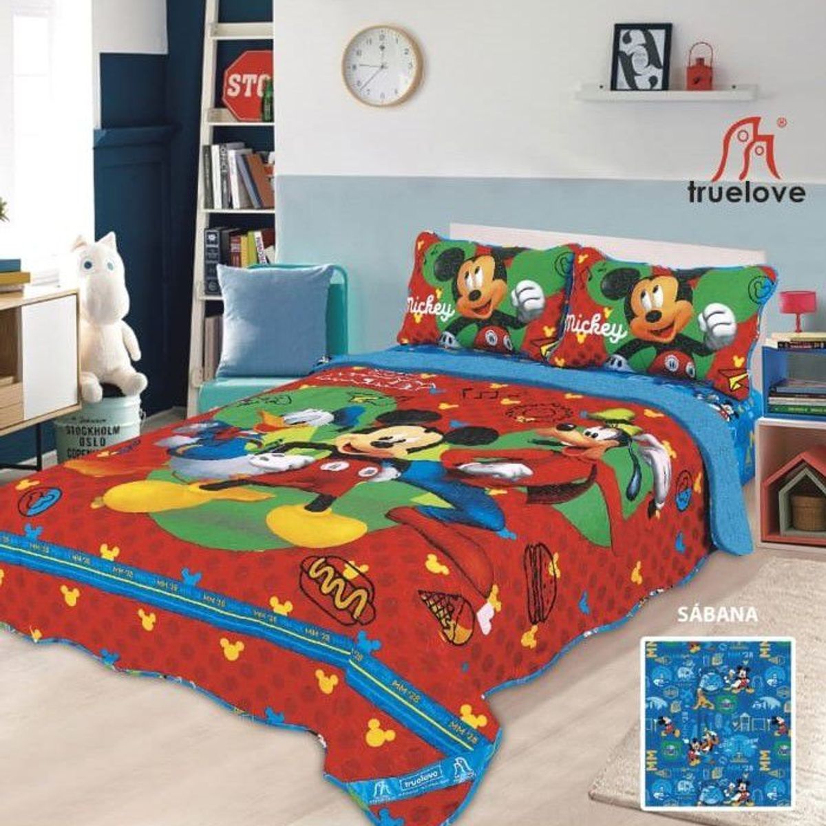 CUTE - CUBRECAMA CON SHERPA  DISNEY DE 1.5 PLZ