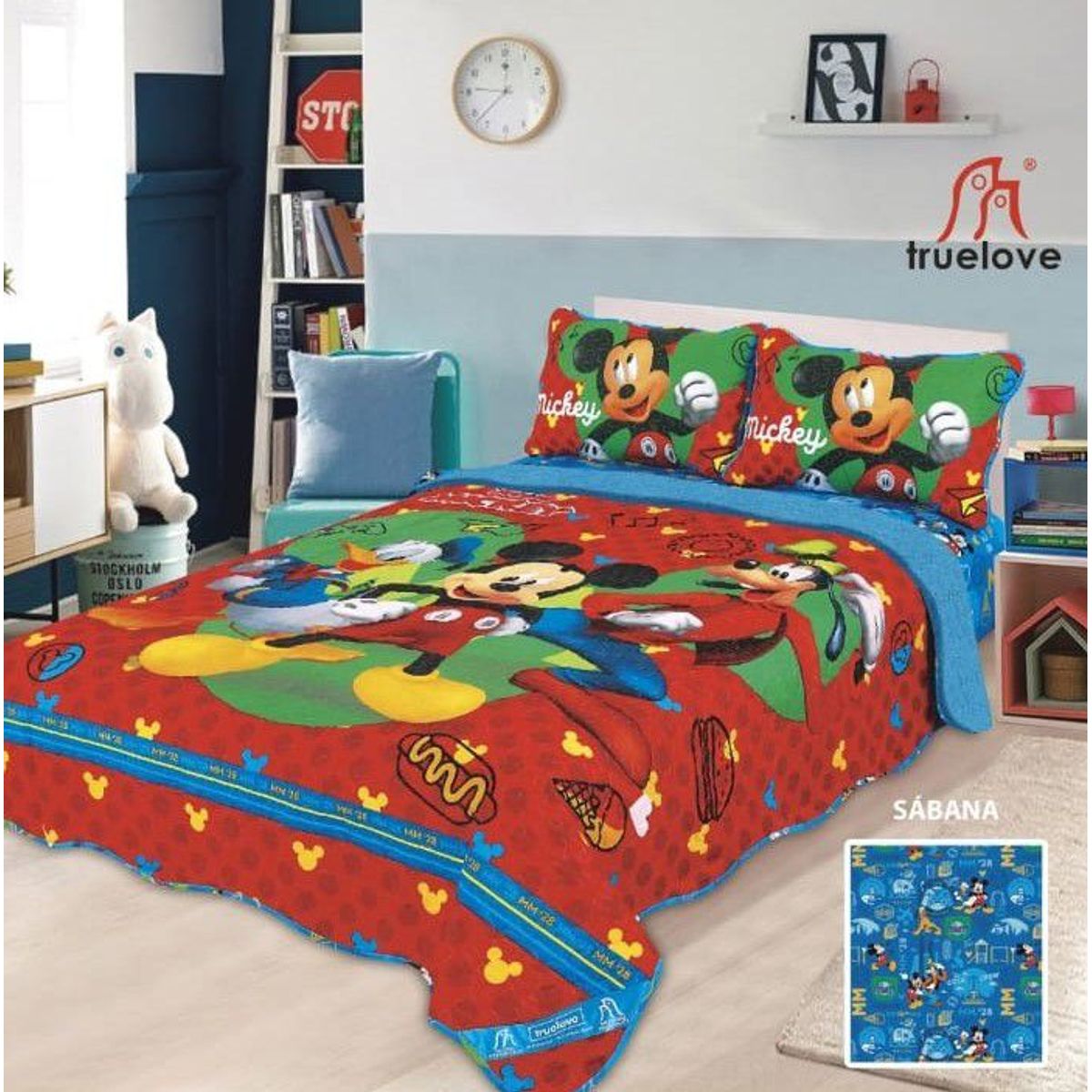 CUTE - CUBRECAMA CON SHERPA  DISNEY DE 1.5 PLZ