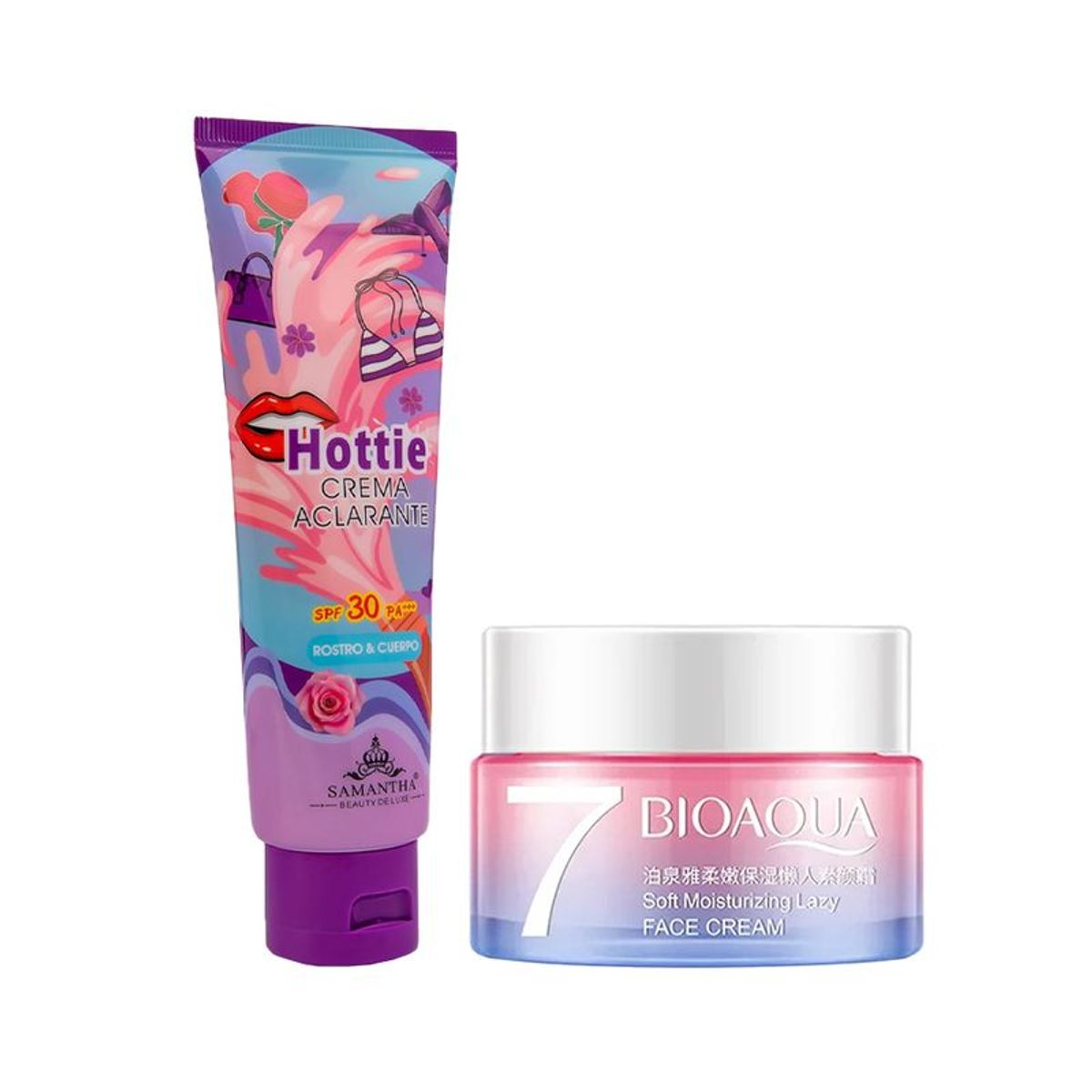 BIOAQUA - Crema Corporal Aclarante Hottie 30spf+Crema Facial Aclarante