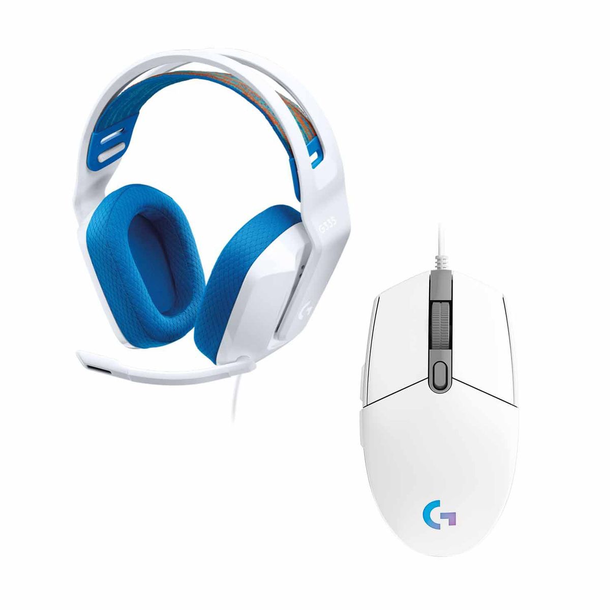 LOGITECH - Audifono Gamer Logitech G335 + Mouse Logitech G203 Blanco
