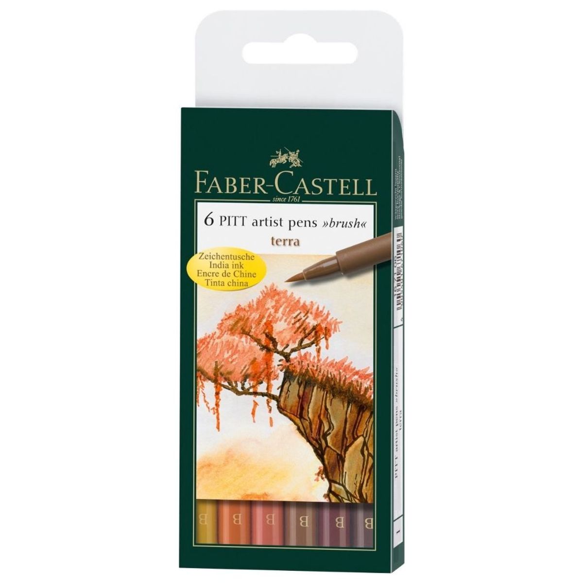 FABER-CASTELL - Set x 6 Pitt Artist Pen Brush Terra