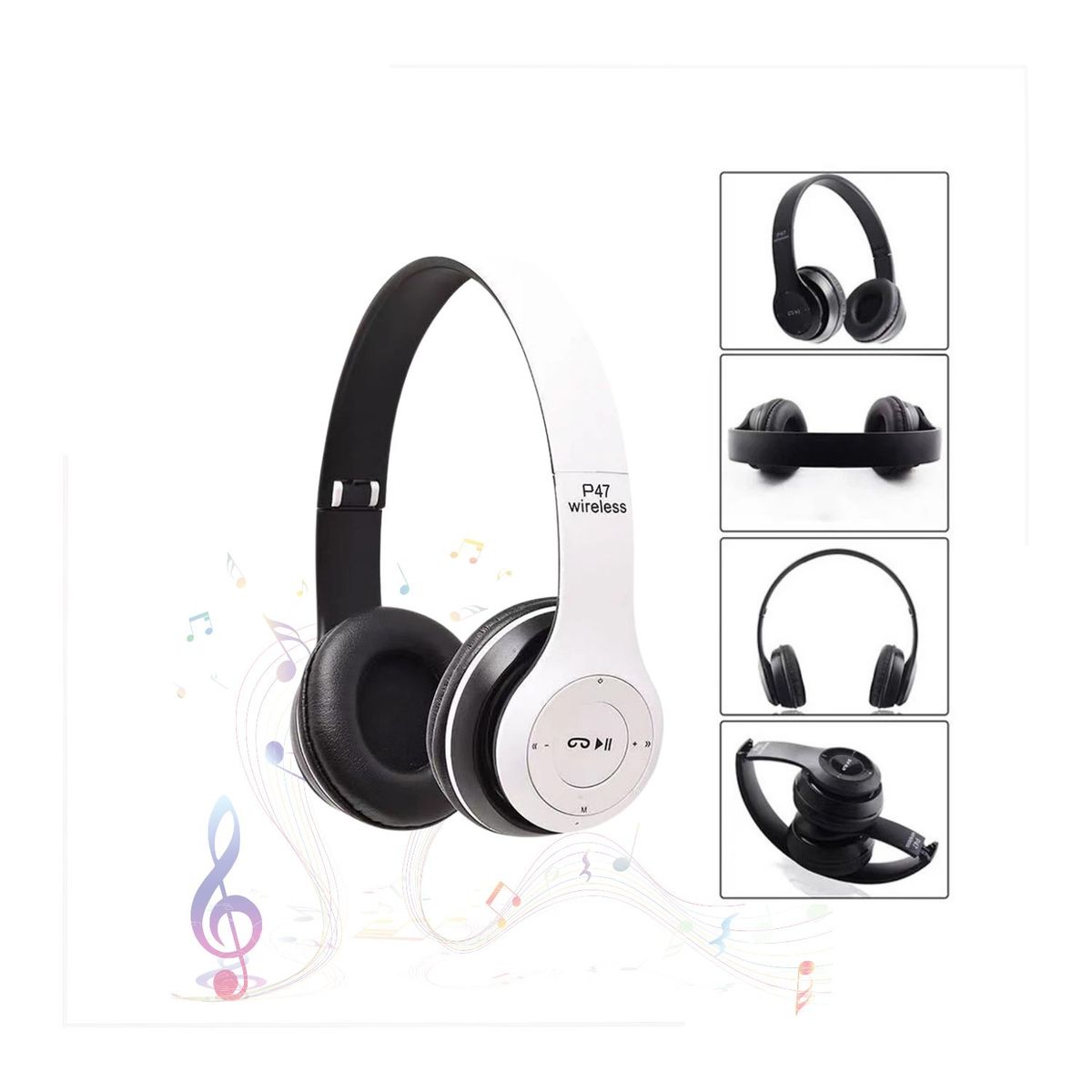 GENERICO - Auriculares con Bluetooth Inalámbrico P47 Blanco