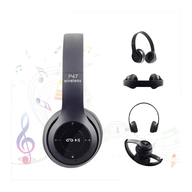 GENERICO - Auriculares con Bluetooth Inalámbrico P47 Negro