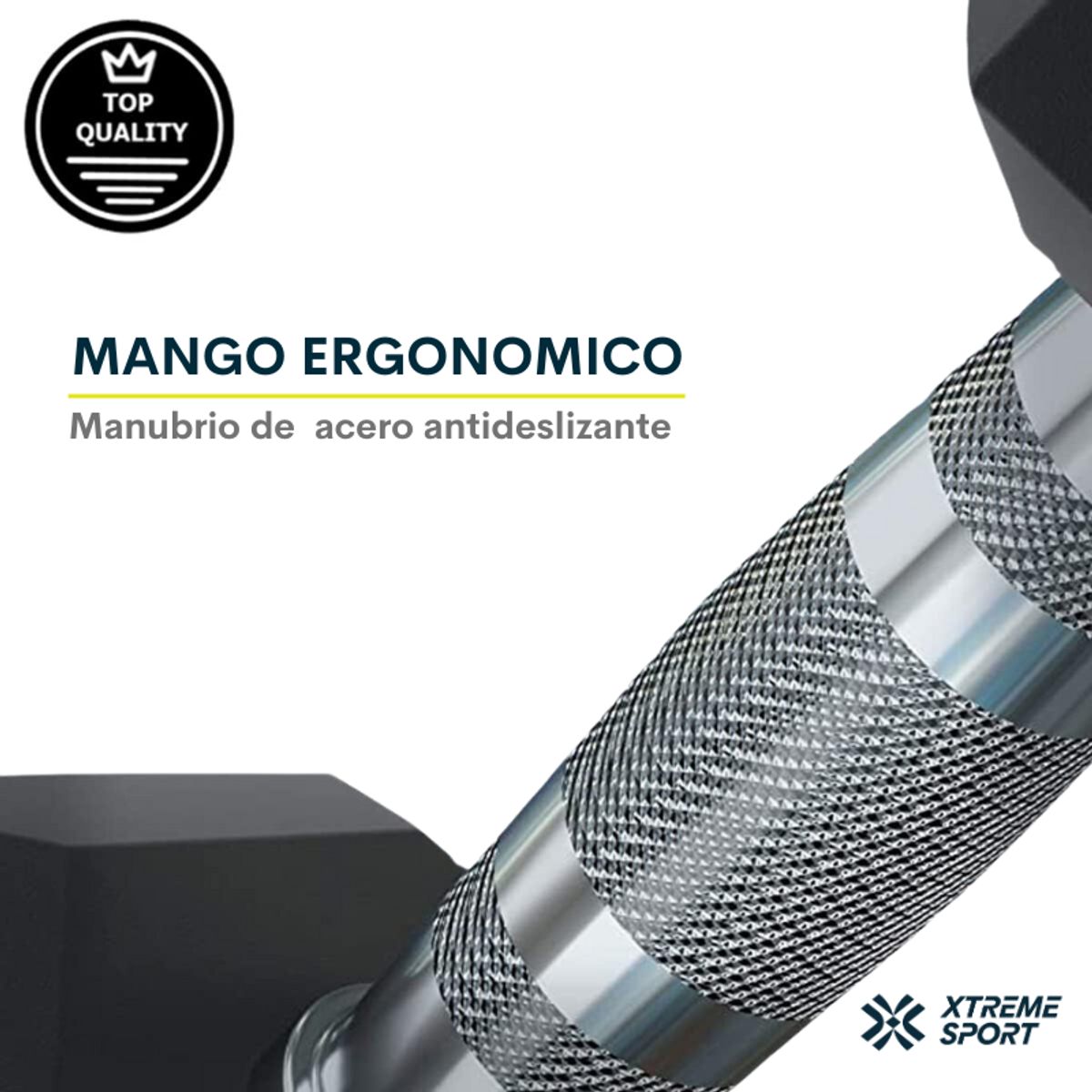 XTREME SPORT - Mancuerna Hexagonal 6kg Pesa de caucho x2