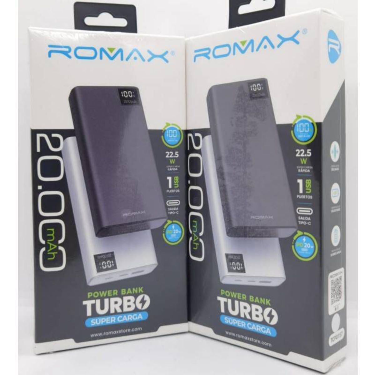 GENERICO - BATERÍA EXTERNA ROMAX POWER BANK 20000 MAH
