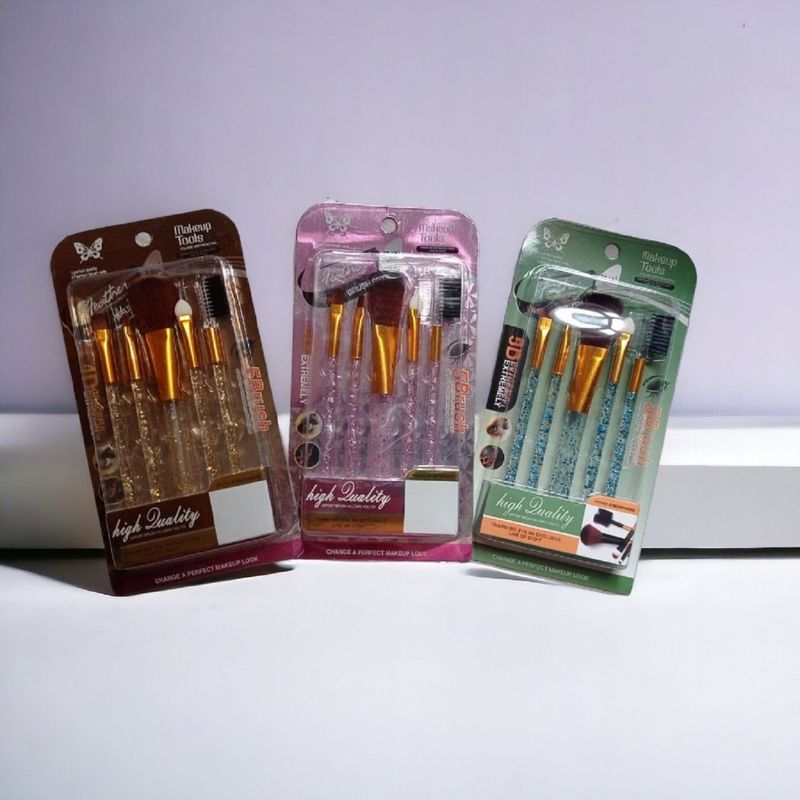 GENERICO - Set de 5 Brochas para Maquillaje Butterfly Multicolor