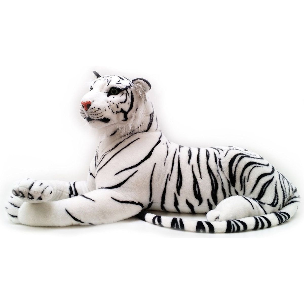 GENERICO - Peluche realista con forma de tigre acostado de 75 cm