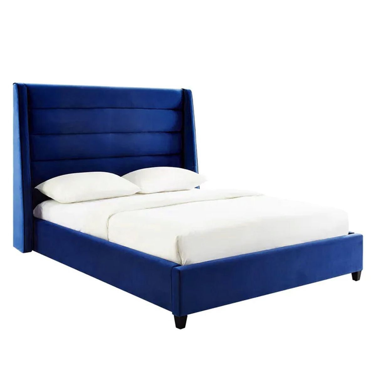 GENERICO - Cama Tapizada Listón Venus Azul 1.5 Plz