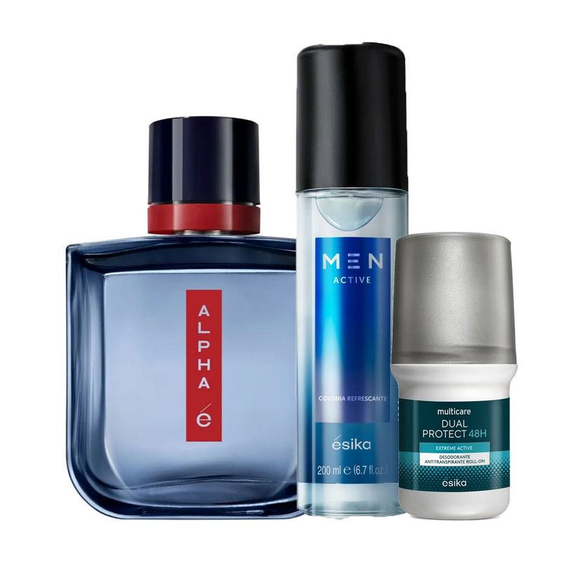 ESIKA - Alpha Perfume de Hombre con Deo Roll on y Refresh