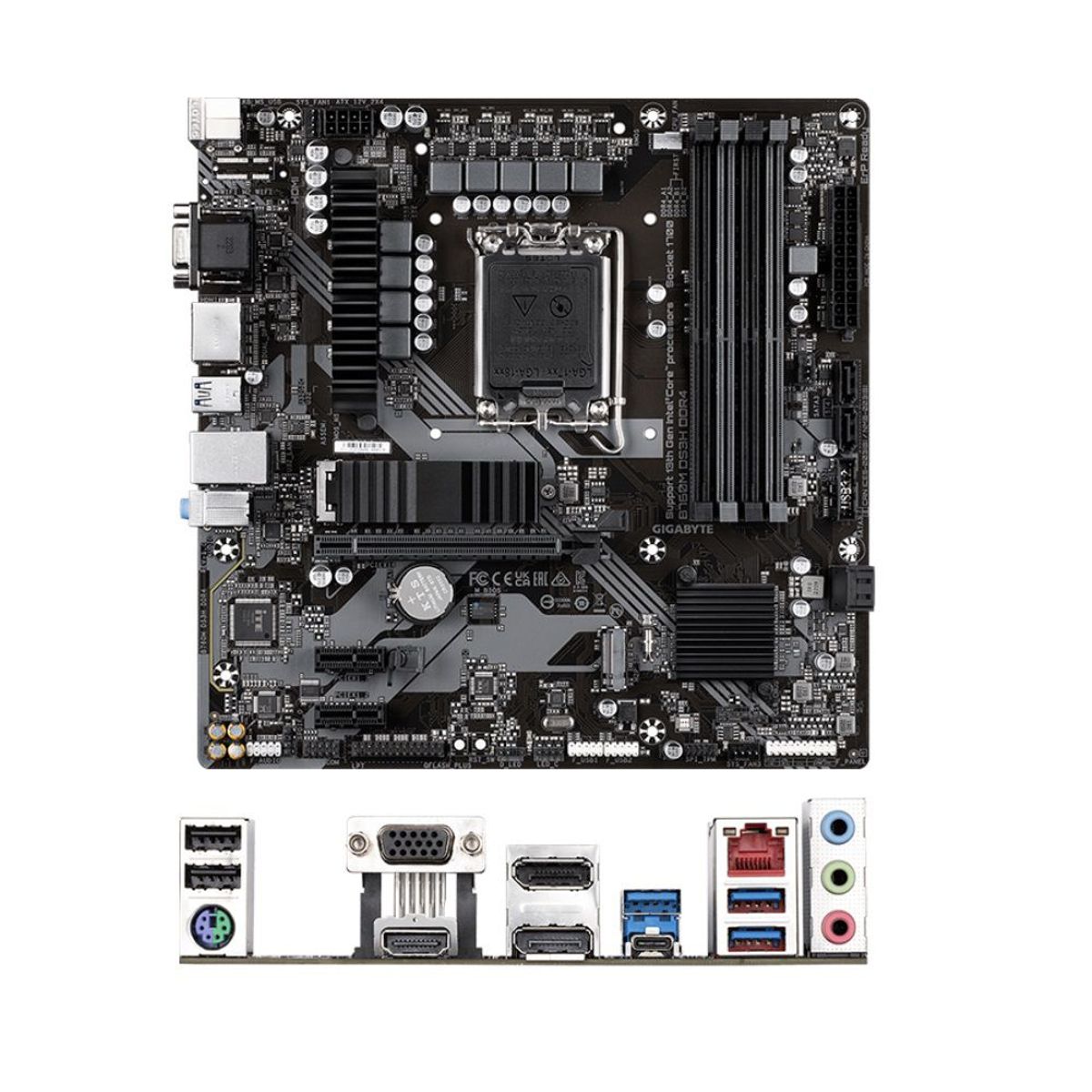 GIGABYTE - Motherboard Gigabyte B760M DS3H DDR4 Chipset Intel B760 LGA1700 mATX