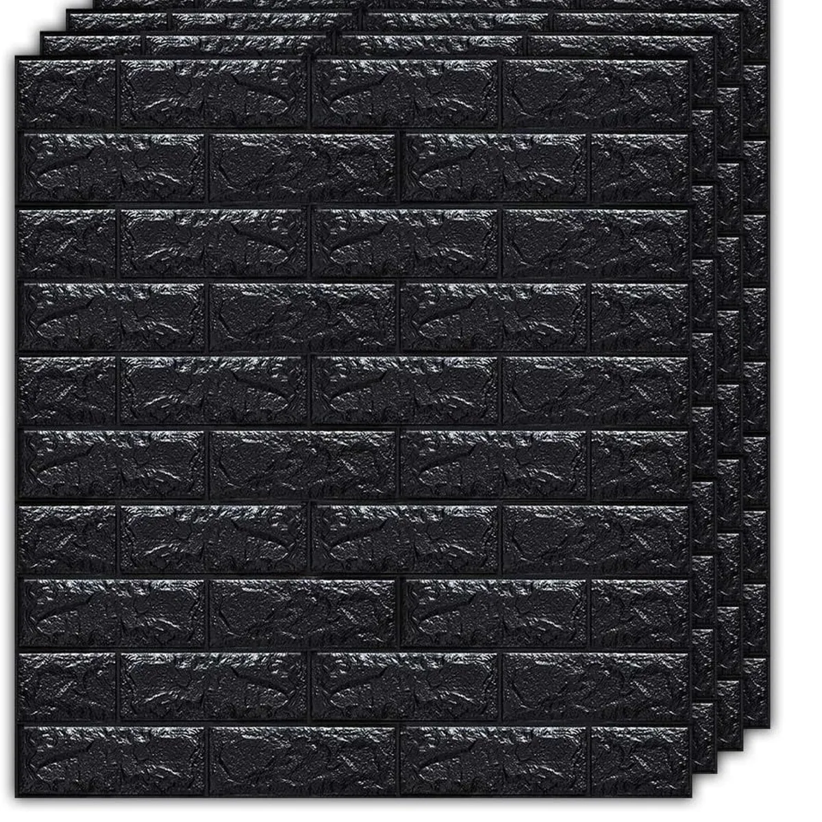 OEM - Pack x 20 pcs Papel Tapiz Autoadhesivo Decoración 3D Ladrillo Negro