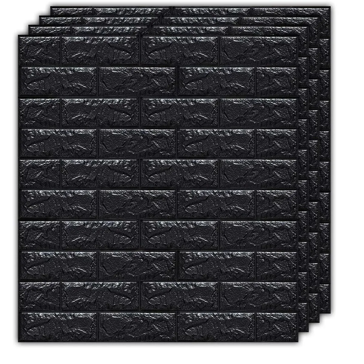 OEM - Pack x 20 pcs Papel Tapiz Autoadhesivo Decoración 3D Ladrillo Negro