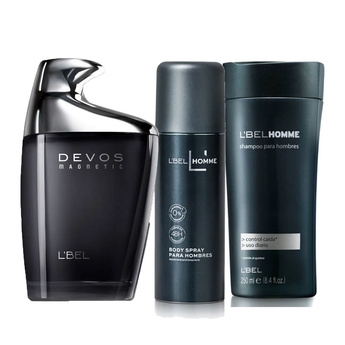 LBEL - Devos Magnetic Perfume de Hombre con Shampoo 2 en 1 y Body Spray