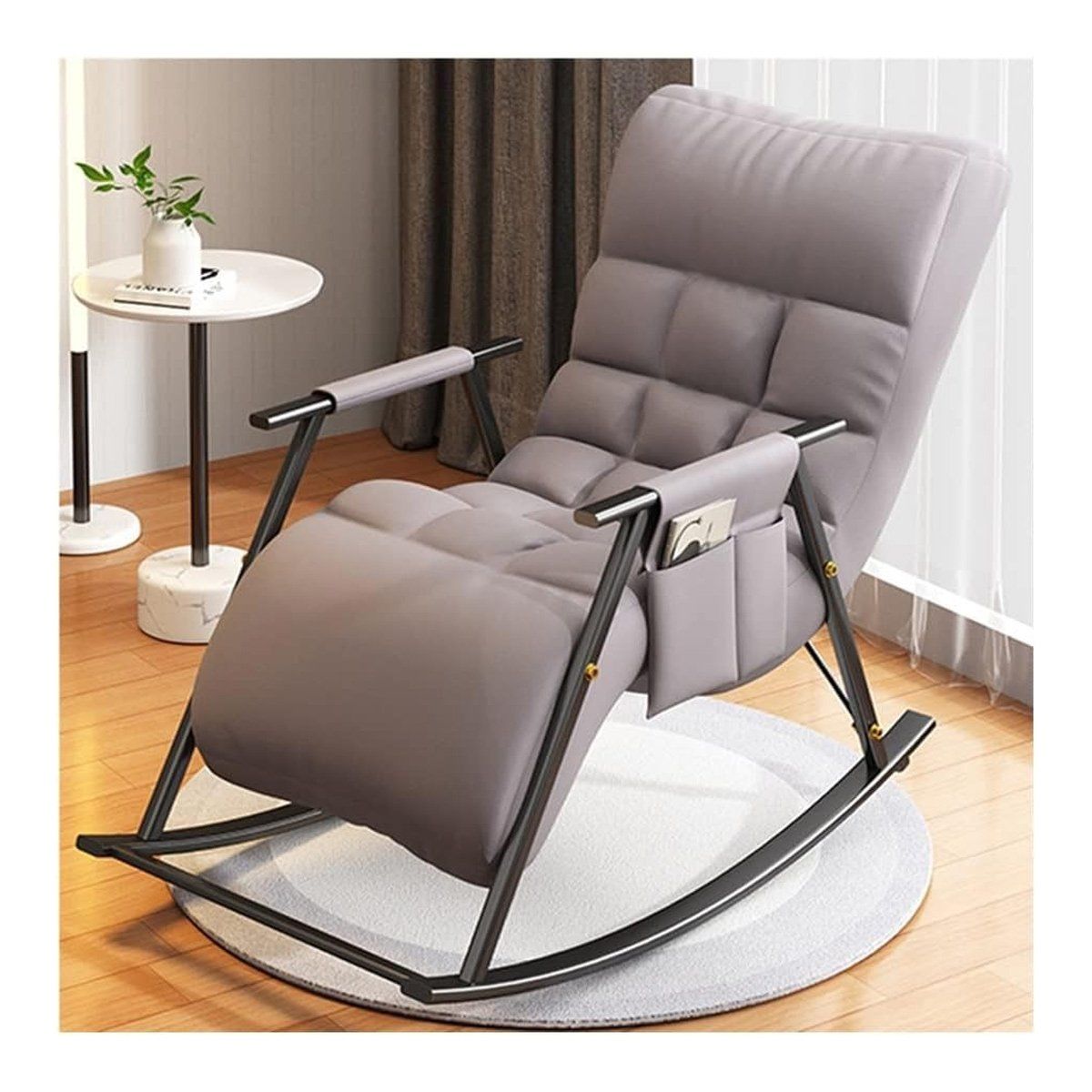 GENERICO - Silla Sillón Mecedora Reposera Terraza Playera Hogar Gris