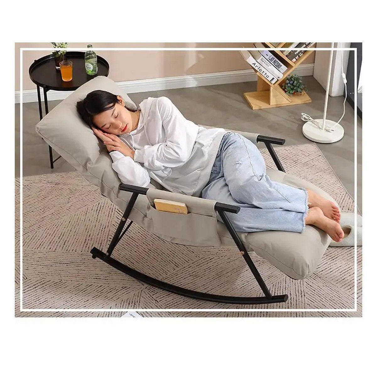 GENERICO - Silla Sillón Mecedora Reposera Terraza Playera Hogar Gris