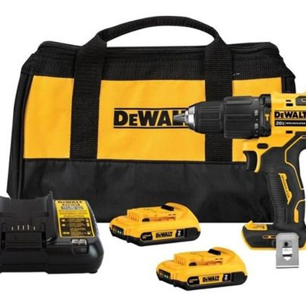 DEWALT - Taladro Percutor 20V 2 Baterias 20V Max 2Ah Cargador Maleta DEWALT