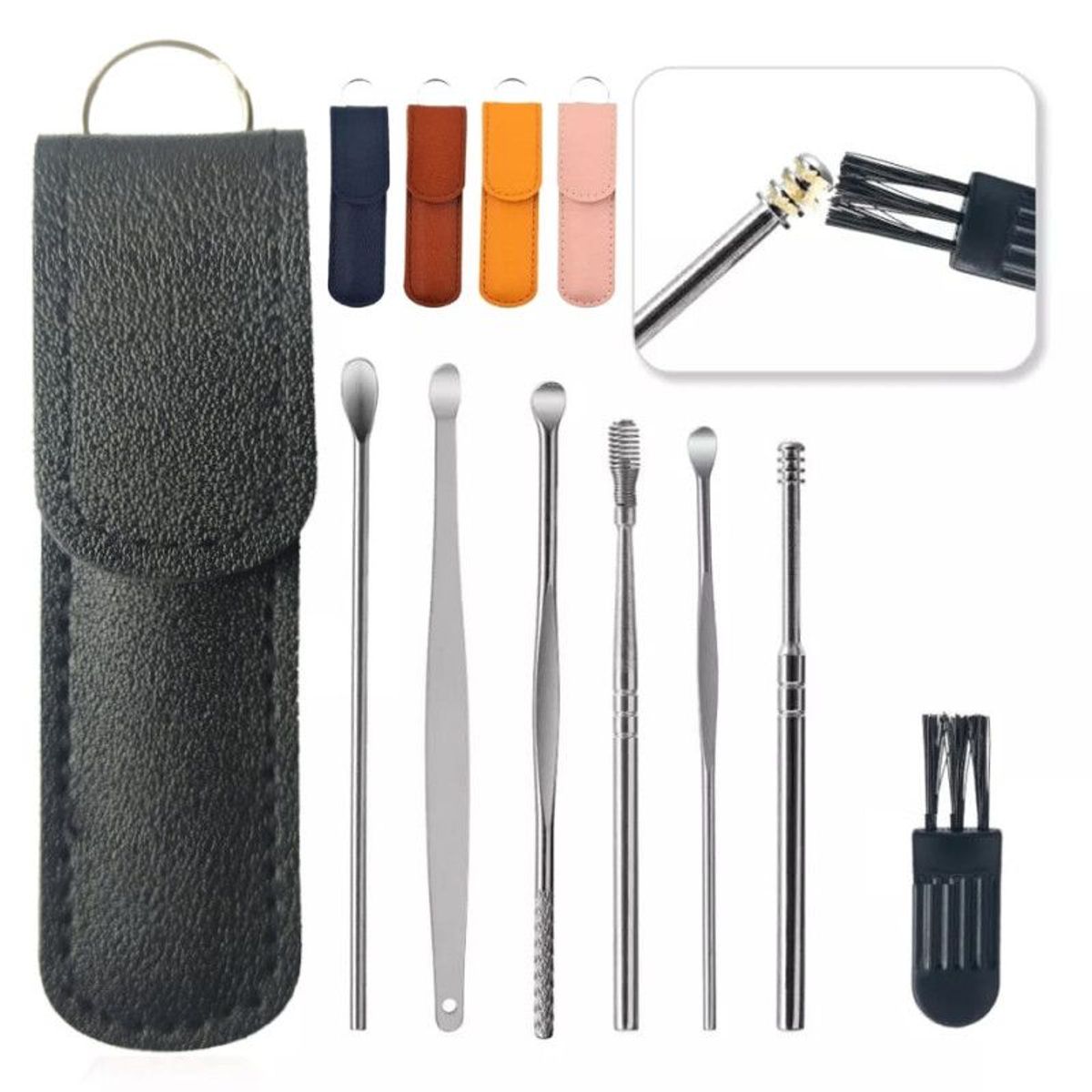 GENERICO - Limpiador de Oídos Kit de Eliminación de Cera color negro