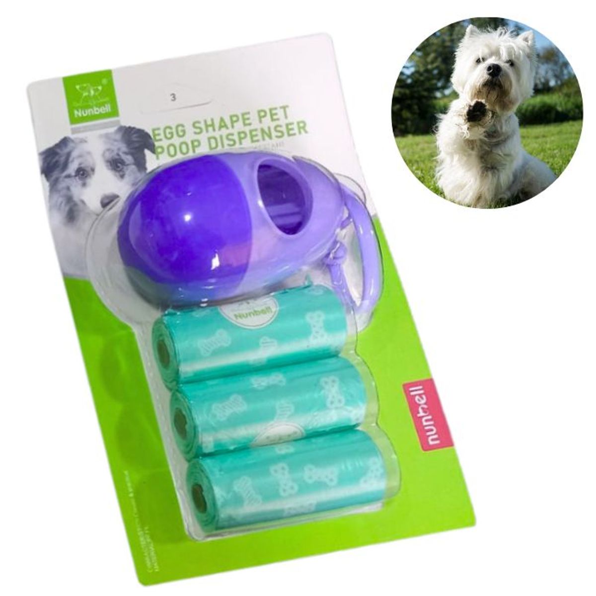 GENERICO - PORTA BOLSAS NUNBELL PARA DESECHOS CELESTE - CON 3 REPUESTO