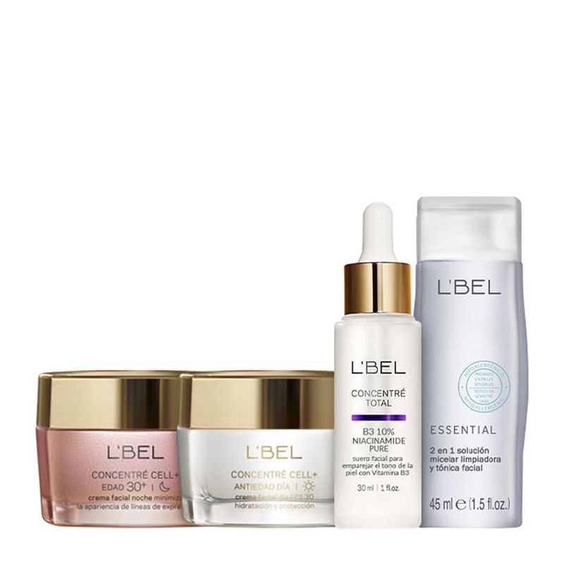 LBEL - Rutina 30+ Concentré Total Hidratante Dia y Noche con Serum Niacinamide y Micelar