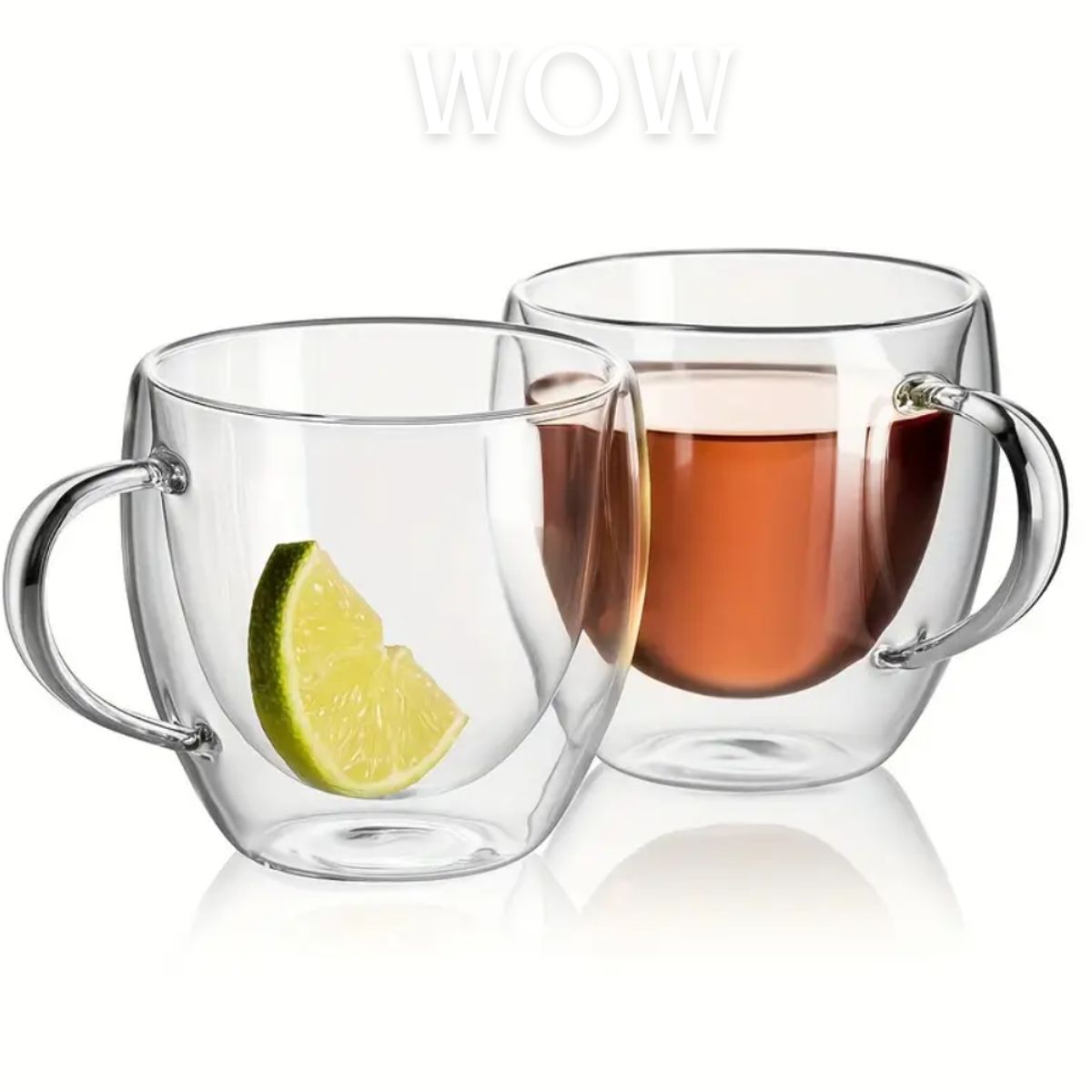 GENERICO - Taza doble vidrio 250 ml SET de dos tazas