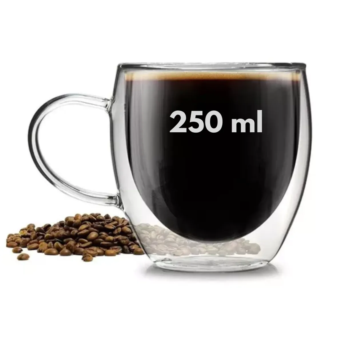 GENERICO - Taza doble vidrio 250 ml SET de dos tazas