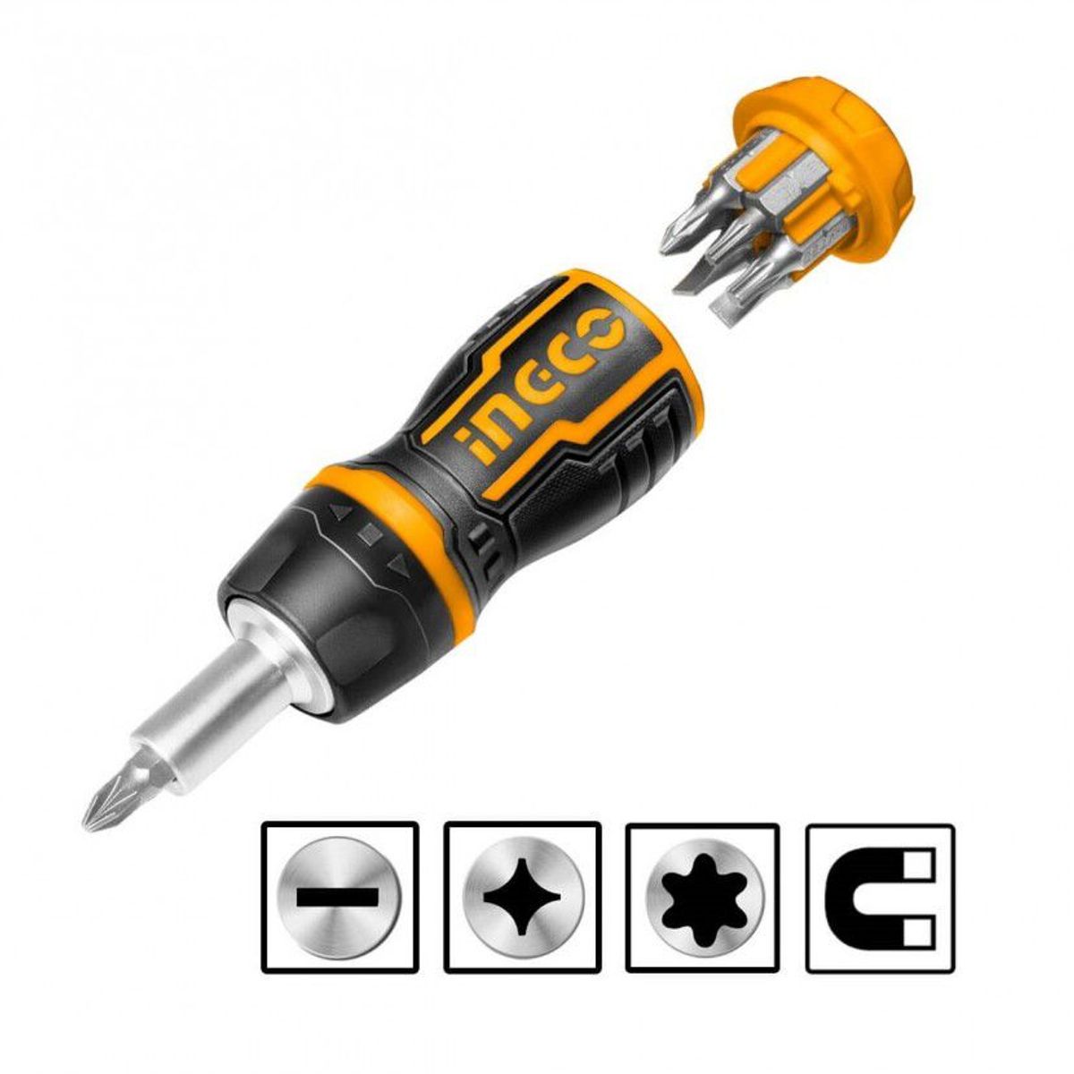 INGCO TOOLS - Desarmador Ratchet Rechoncho 8 EN 1 INGCO