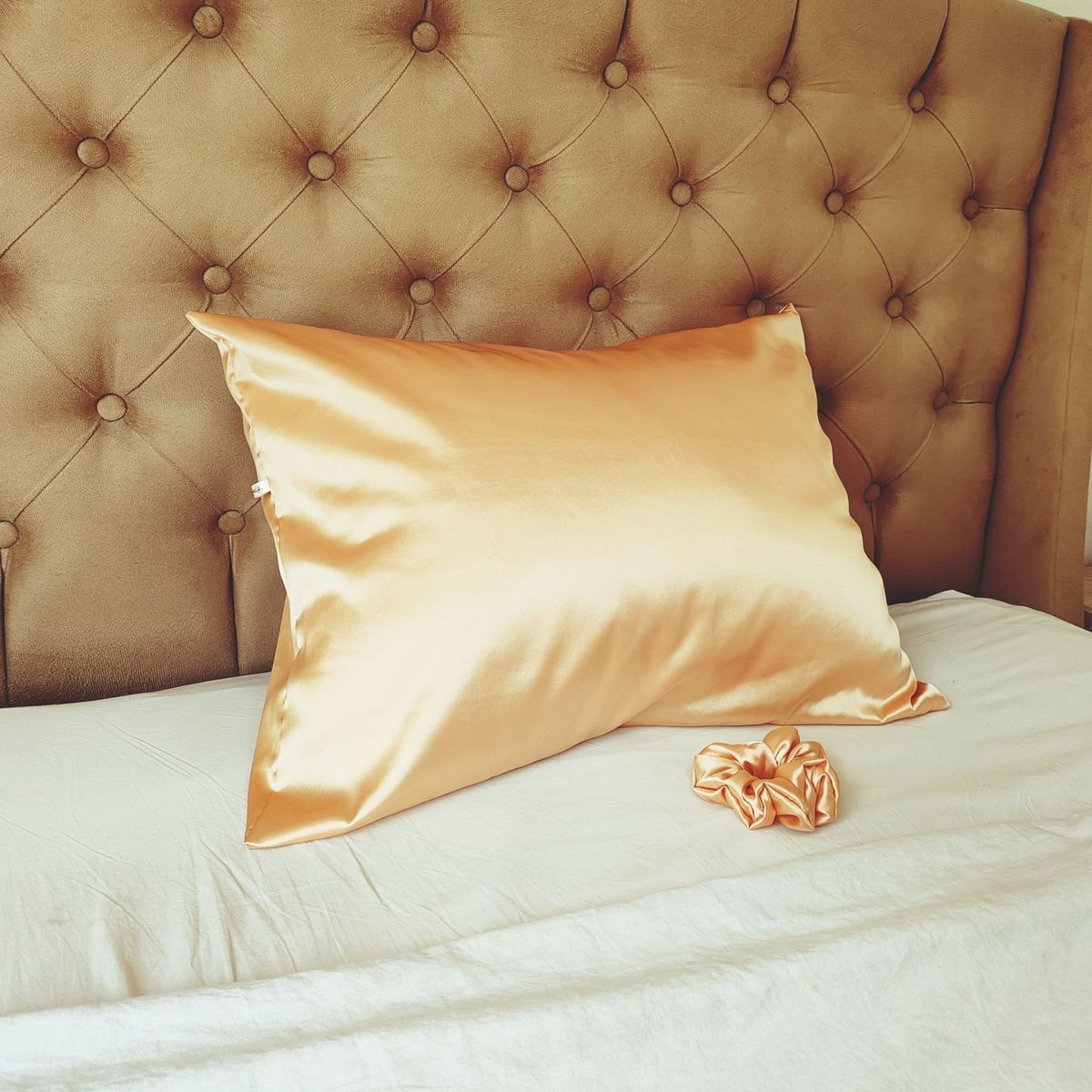 GENERICO - Funda de Almohada de Satín Antifrizz 50x70 cm - Golden