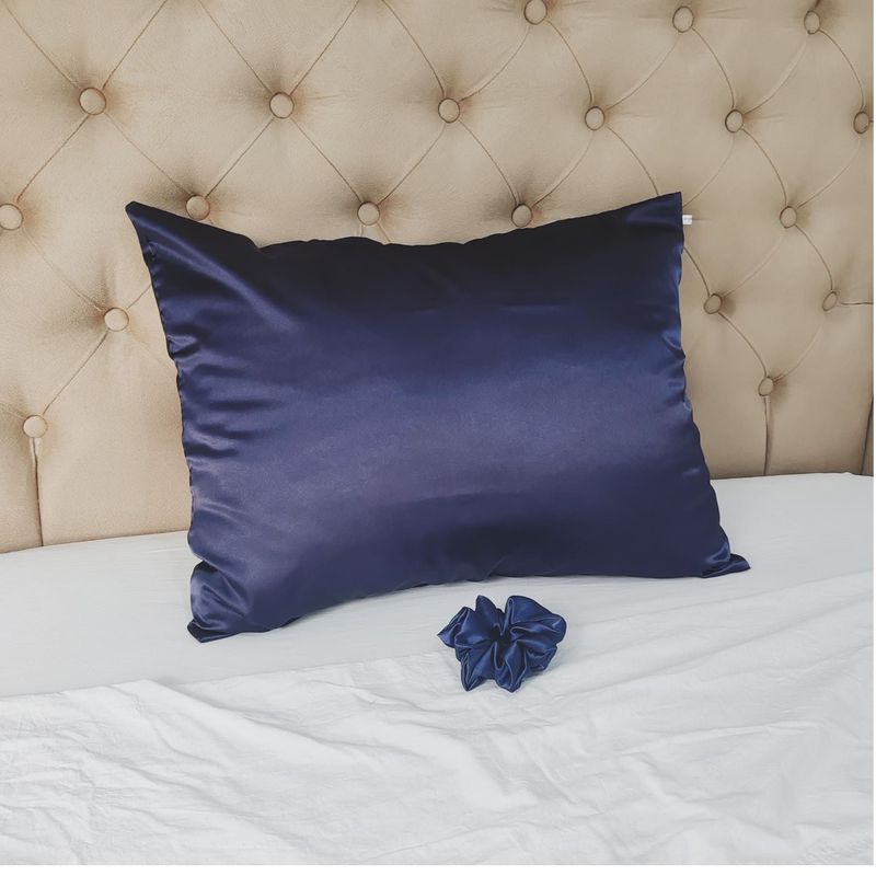 GENERICO - Funda de Almohada de Satín Antifrizz 50x70 cm - Azul