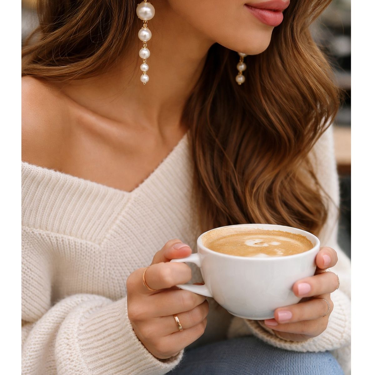 FERNANDA ROMERO JOYAS Y ACCESORIOS - Lindos Aretes Largos de Perlas en Degradé 7cm - Tendencia