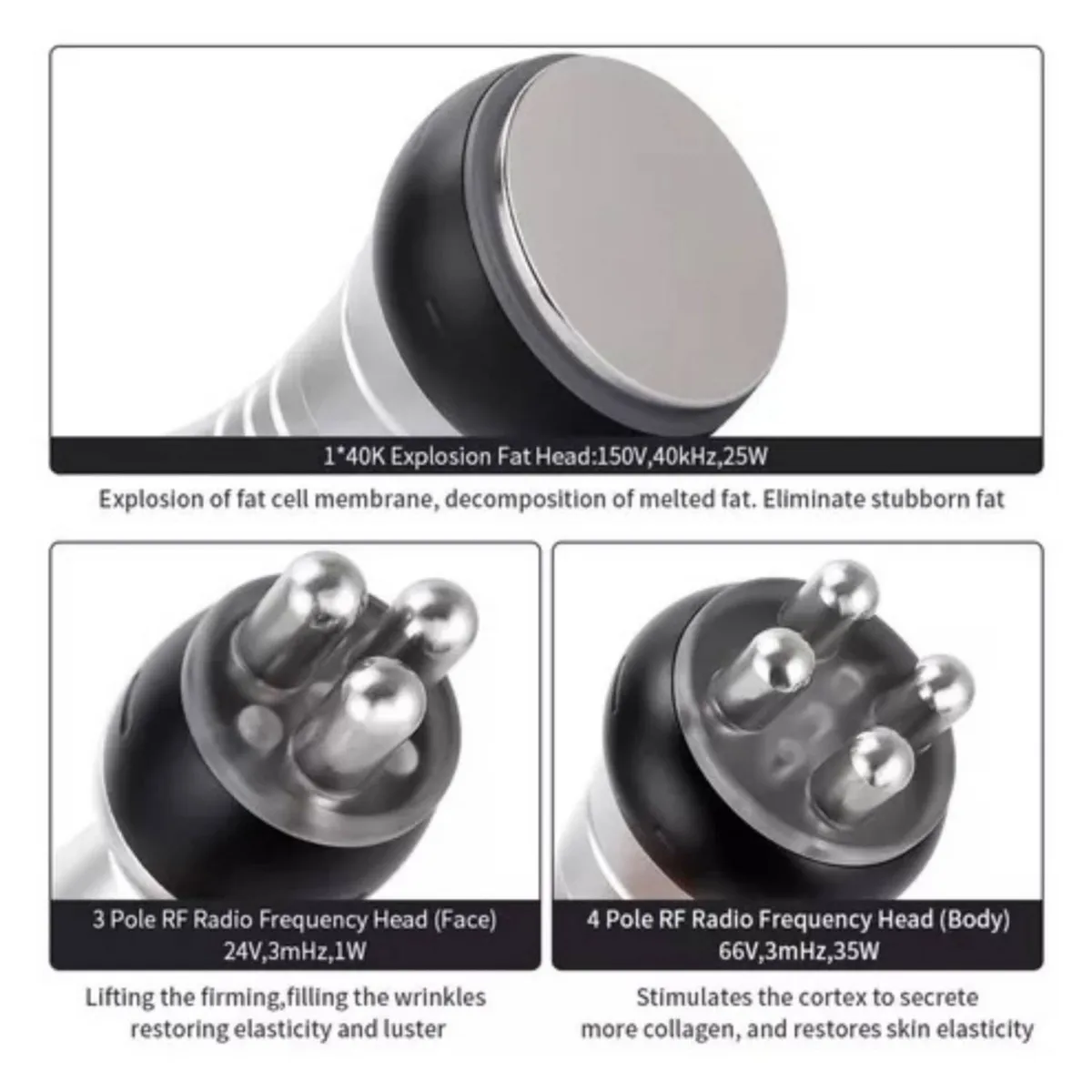 GENERICO - CAVITADOR 3 EN 1 CON RADIO FRECUENCIA CORPORAL Y FACIAL