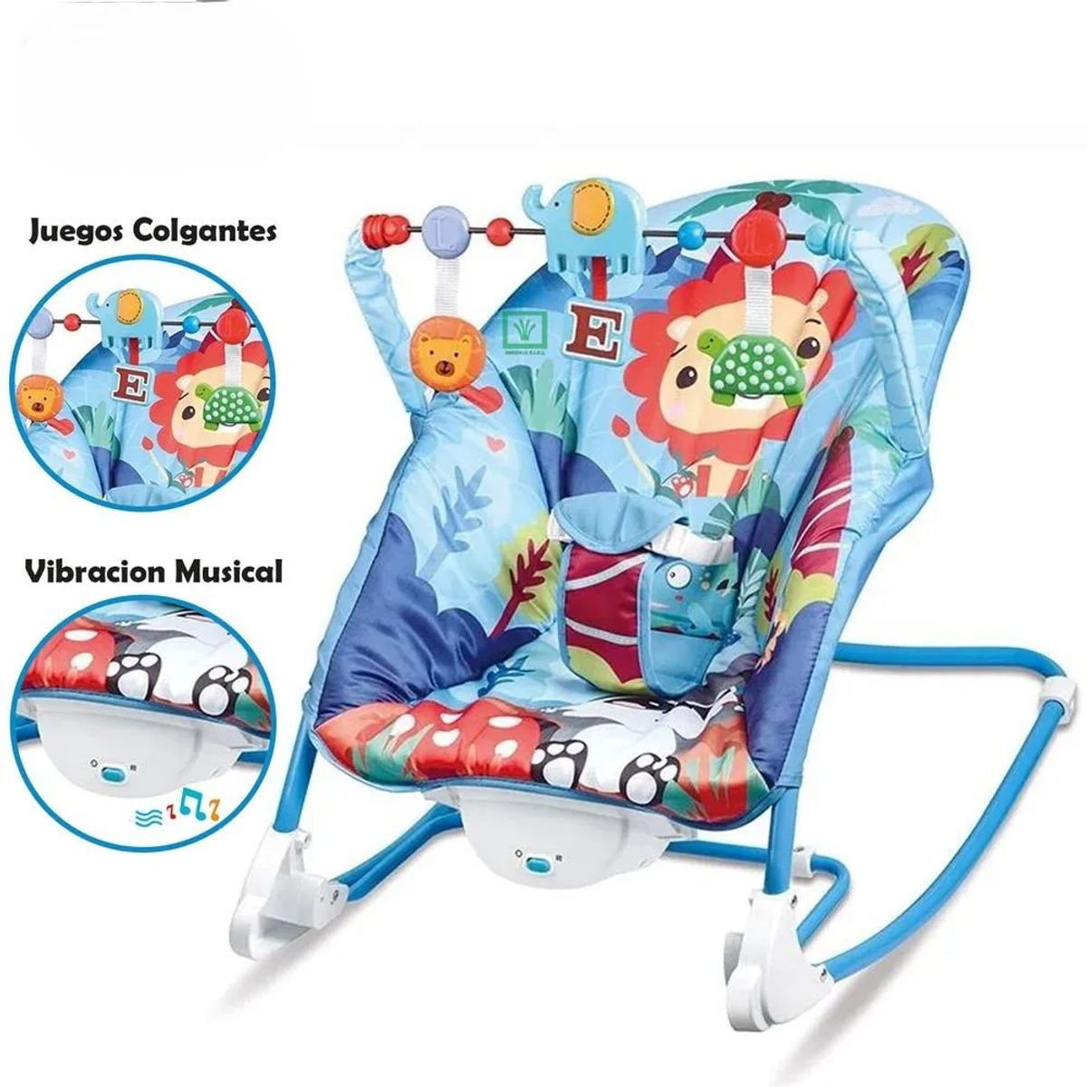 IDEAL - SILLA MECEDORA MUSICAL CON VIBRADORA SWEET BLUE