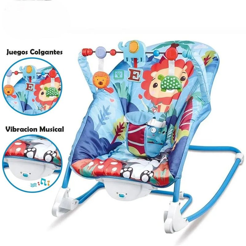 IDEAL - SILLA MECEDORA MUSICAL CON VIBRADORA SWEET BLUE