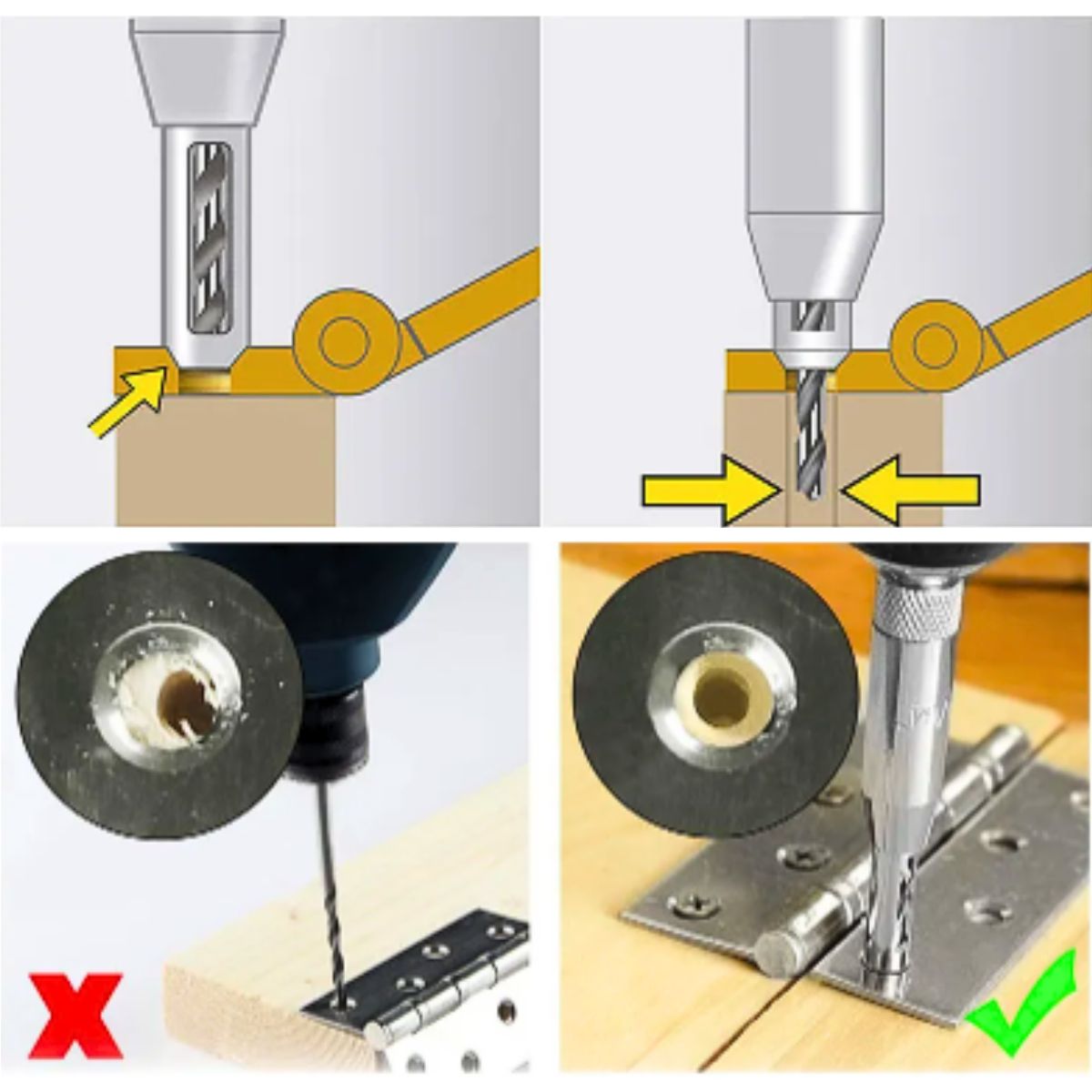 GENERICO - Set de 7 Brocas Autocentrantes para Bisagras y Manijas de Puertas