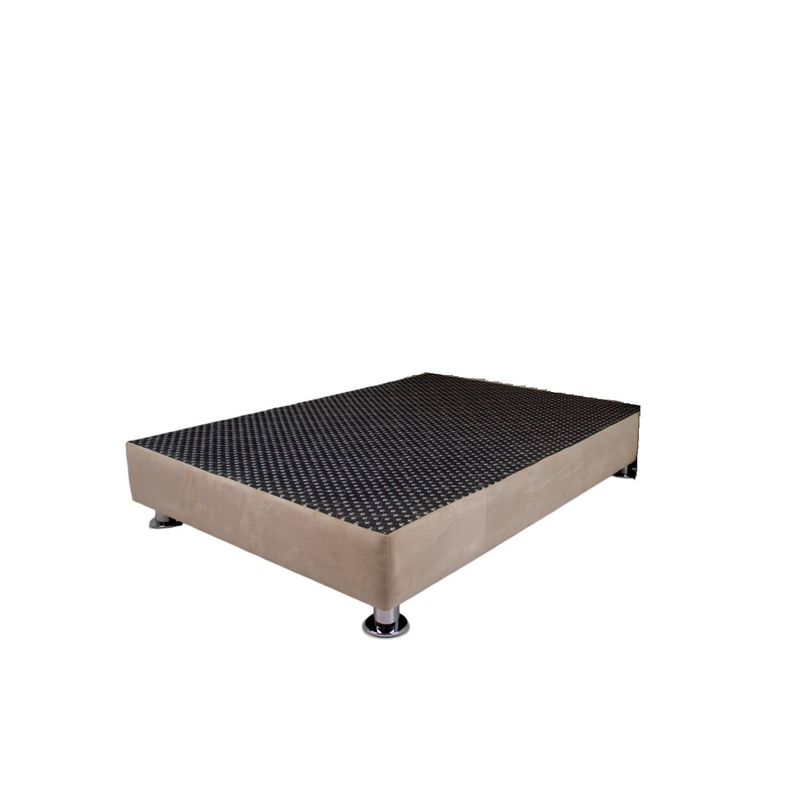 MUEBLES MACRUMO - Box Tarima reforzado y acolchado 2 Plz - Beige / Patas instaladas