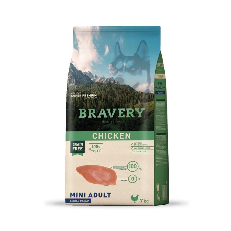 BRAVERY - Bravery Pollo Perros Adultos Razas Pequeñas 7 Kg