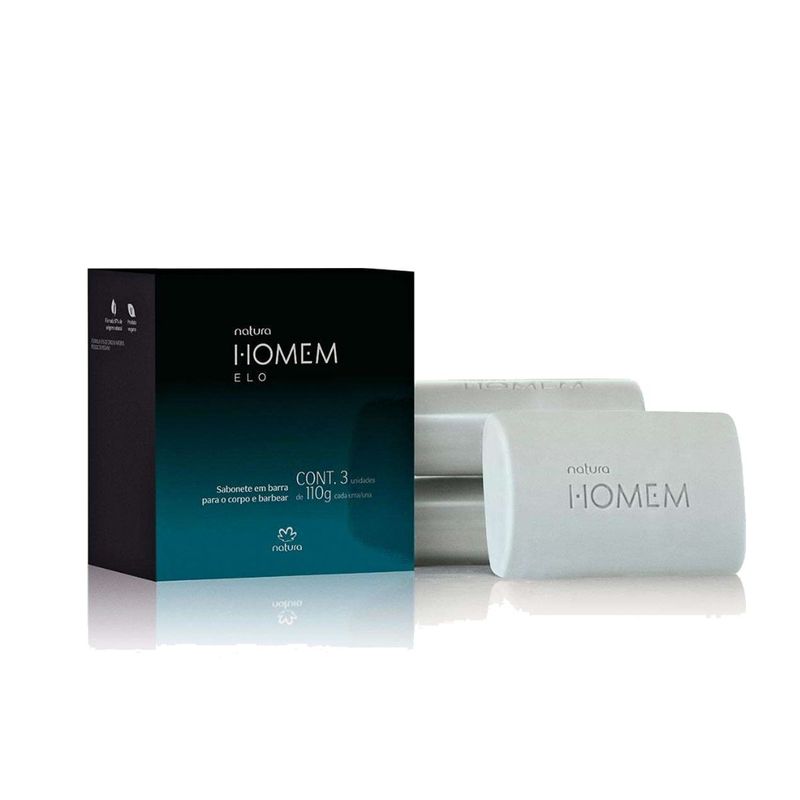 NATURA - Homem Elo Jabón en barra cremoso y Refrescante x3 und