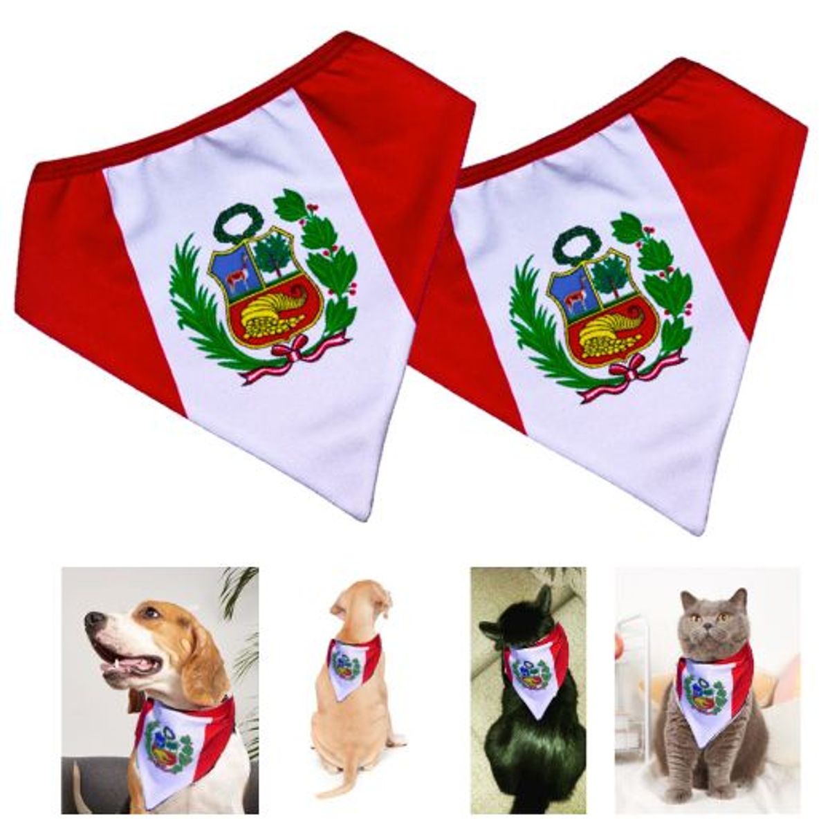 GENERICO - BANDANA PERU MASCOTA-PERRO Y GATO T-M
