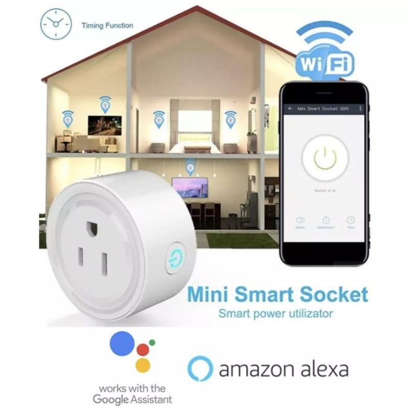 GENERICO - Enchufe Wifi Inteligente Smart Domotica Google home assitant y Alexa
