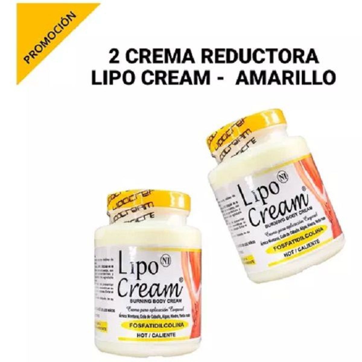 OEM - Crema reductora Lipo Cream - Tapa Amarilla 2 Unidades