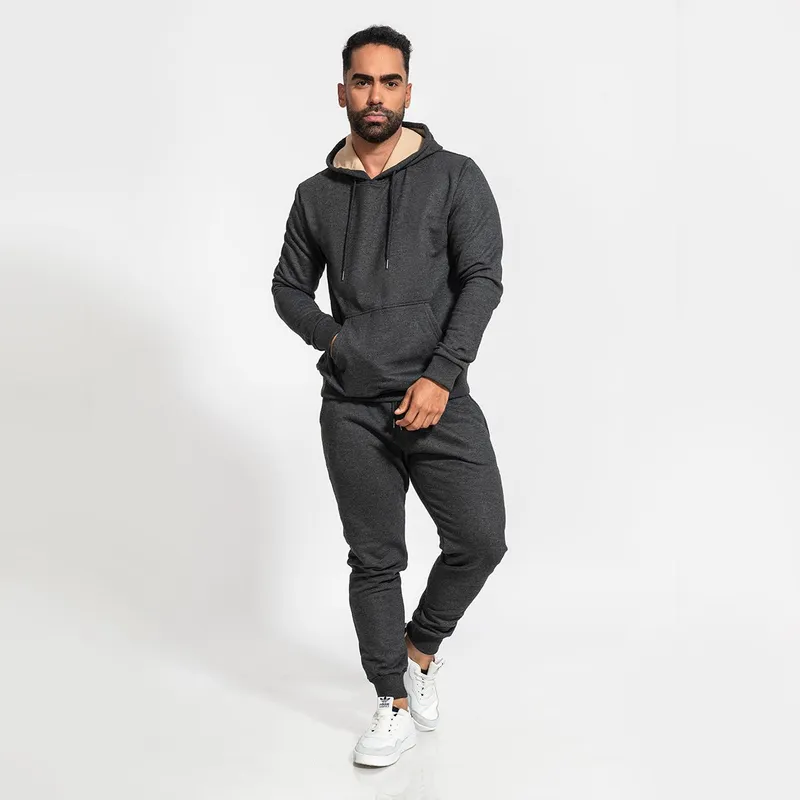 GENERICO - conjunto buzo afranelado polera y jogger para hombre gris Arcoi